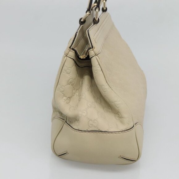 GUCCI GG Canvas Guccissima Pretty Tote Bag Leather Beige Gold - Picture 4 of 16